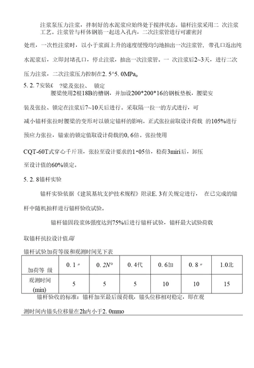 深基坑超长预应力锚杆支护施工工法