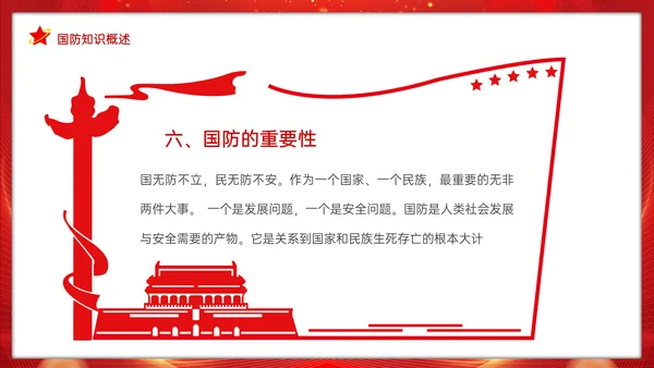 全民国防教育日班会通用PPT模板