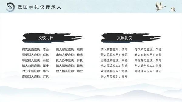 绿色水墨风国学礼仪培训PPT模板