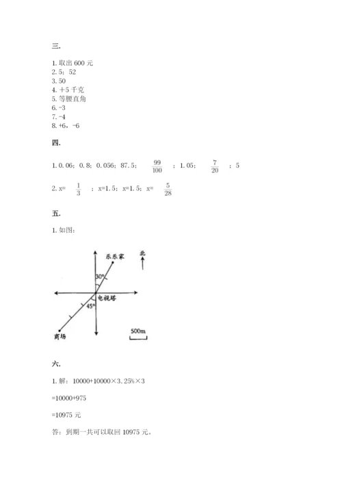 苏教版六年级数学小升初试卷及参考答案【综合卷】.docx