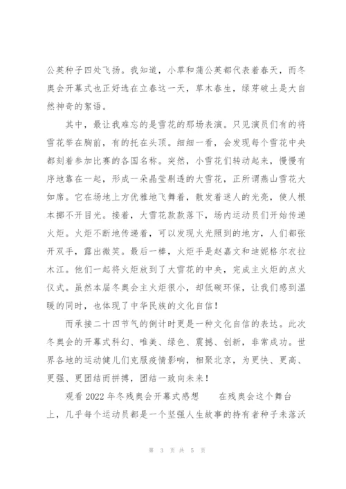 观看2022年冬残奥会开幕式感想.docx