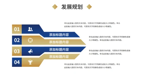 商务风商业计划书蓝金色通用PPT模板