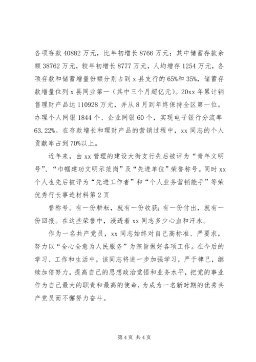 优秀行长事迹材料.docx