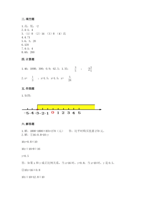 康乐县六年级下册数学期末测试卷（历年真题）.docx