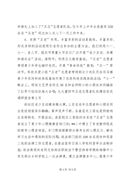 五老志愿者队伍建设状况调研报告.docx