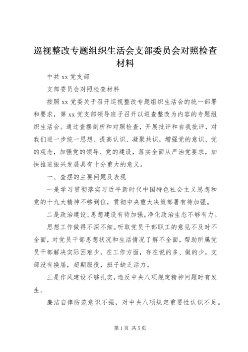 巡视整改专题组织生活会支部委员会对照检查材料.docx