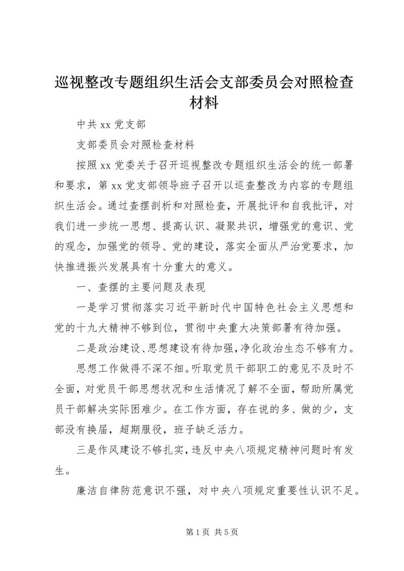 巡视整改专题组织生活会支部委员会对照检查材料.docx