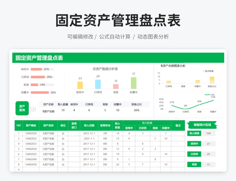 固定资产管理盘点表