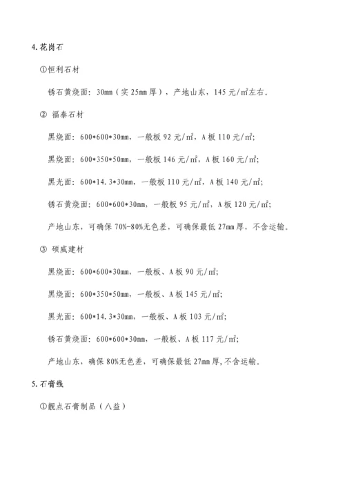 材料价格调研报告模板.docx