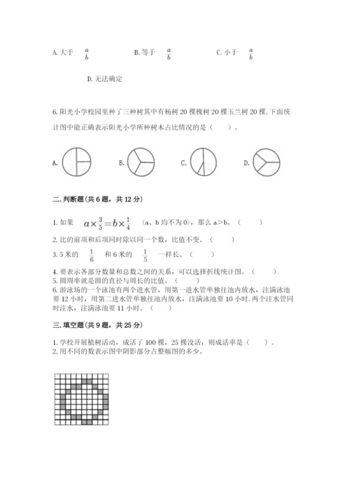 小学六年级上册数学期末测试卷（模拟题）word版.docx