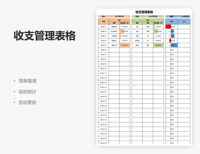 收支管理表格