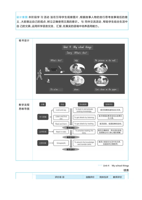 Unit 4 My school things单元整体教学设计5课时
