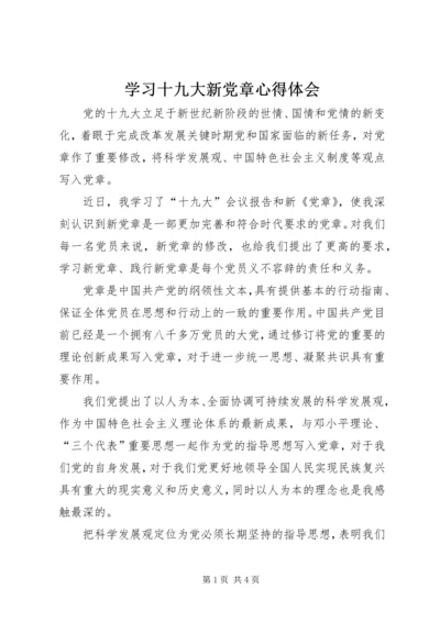 学习十九大新党章心得体会 (11).docx