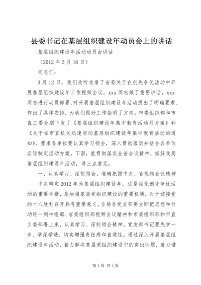 县委书记在基层组织建设年动员会上的讲话 (2).docx