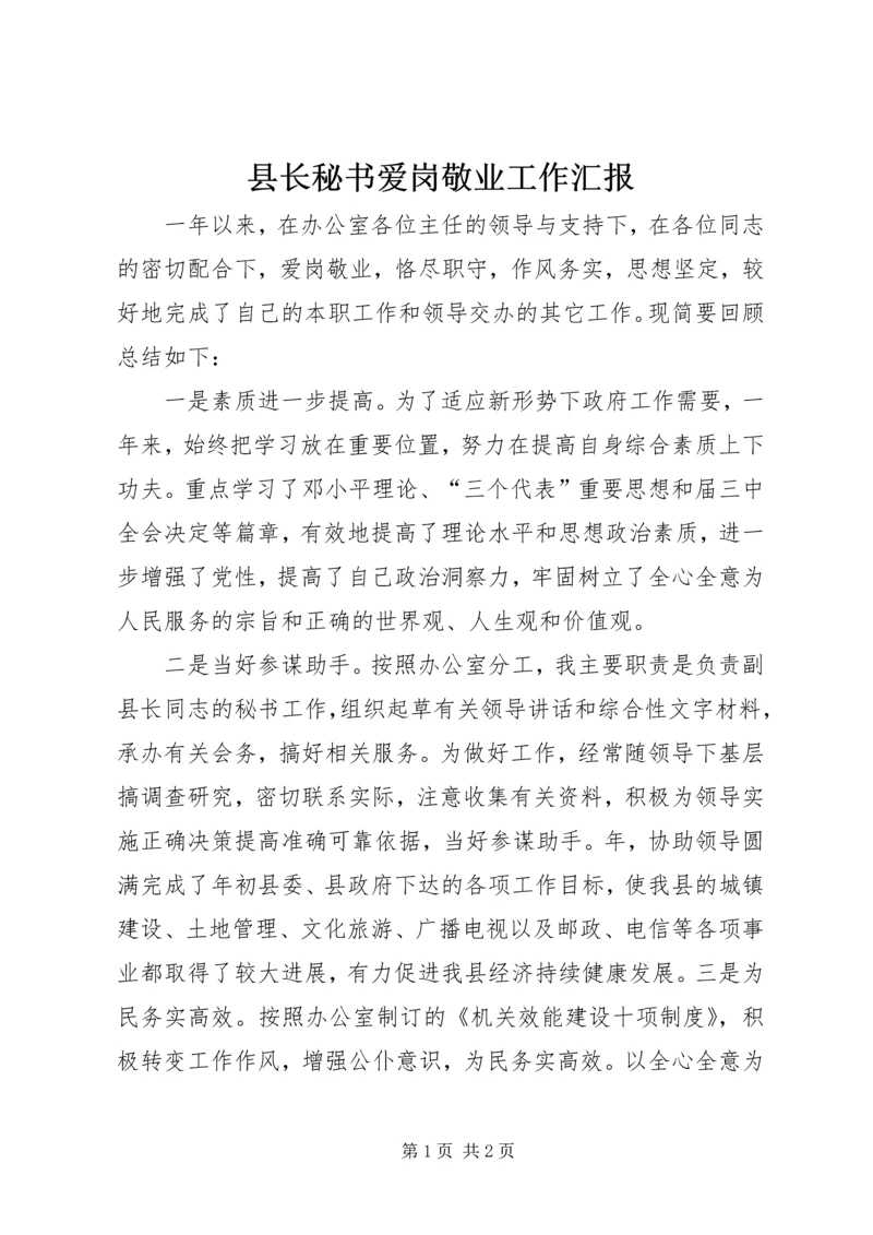 县长秘书爱岗敬业工作汇报.docx