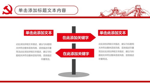 扁平化大气党政党委工作汇报通用PPT