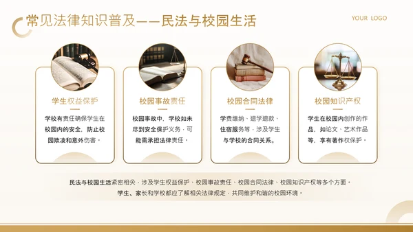 黄色商务风武汉大学法治教育主题班会PPT