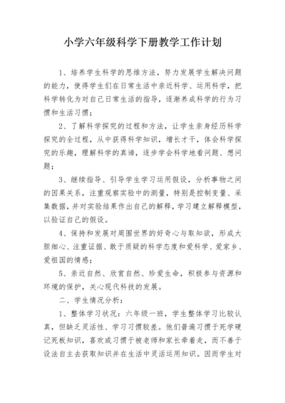 小学六年级科学下册教学工作计划.docx