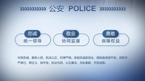 蓝色大气公安警察演讲动态PPT模板