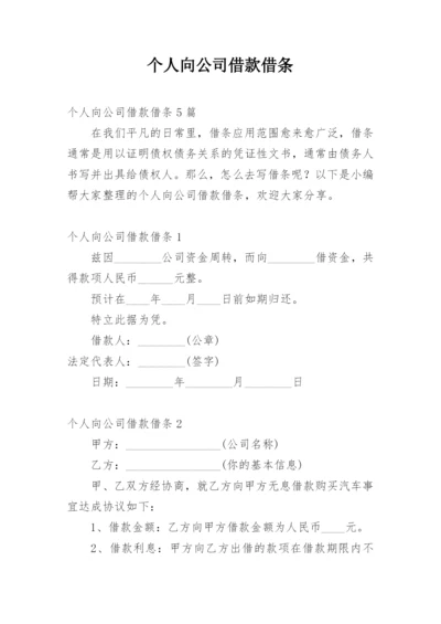 个人向公司借款借条.docx