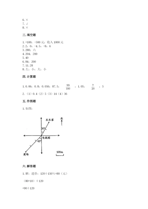 北京版小学六年级下册数学期末综合素养测试卷附参考答案【黄金题型】.docx