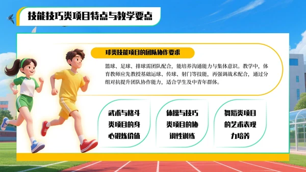 黄绿色3D风全民健身运动项目推广与教学指南PPT模板
