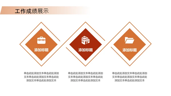 橙色简约风工作总结PPT模板