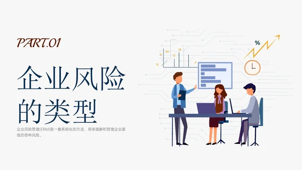蓝黄色简约扁平插画企业风险管理培训PPT课件其他管理