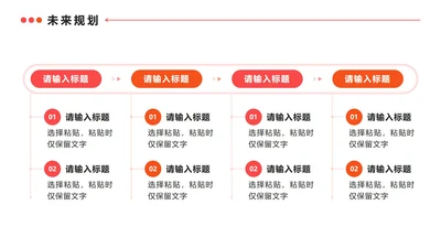 未来规划 - 粉橙色四项PPT内页