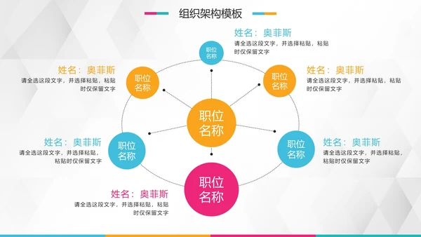 简约彩色企业组织架构图合集通用PPT模板