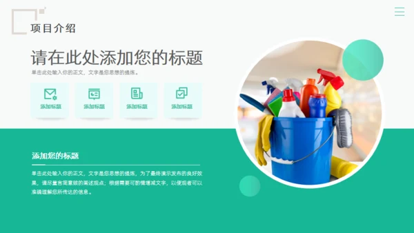 绿色家政服务项目计划书通用PPT