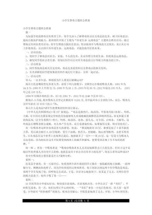 小学生禁毒主题班会教案.docx