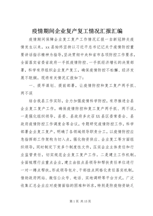 疫情期间企业复产复工情况汇报汇编.docx