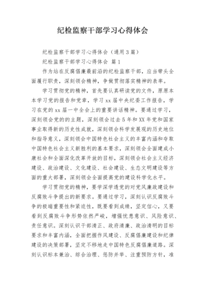 纪检监察干部学习心得体会.docx