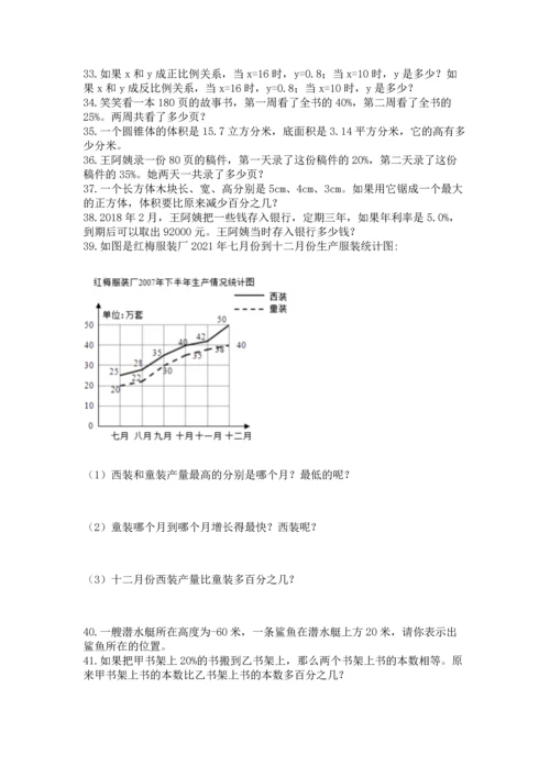 六年级小升初数学解决问题50道【考点提分】.docx