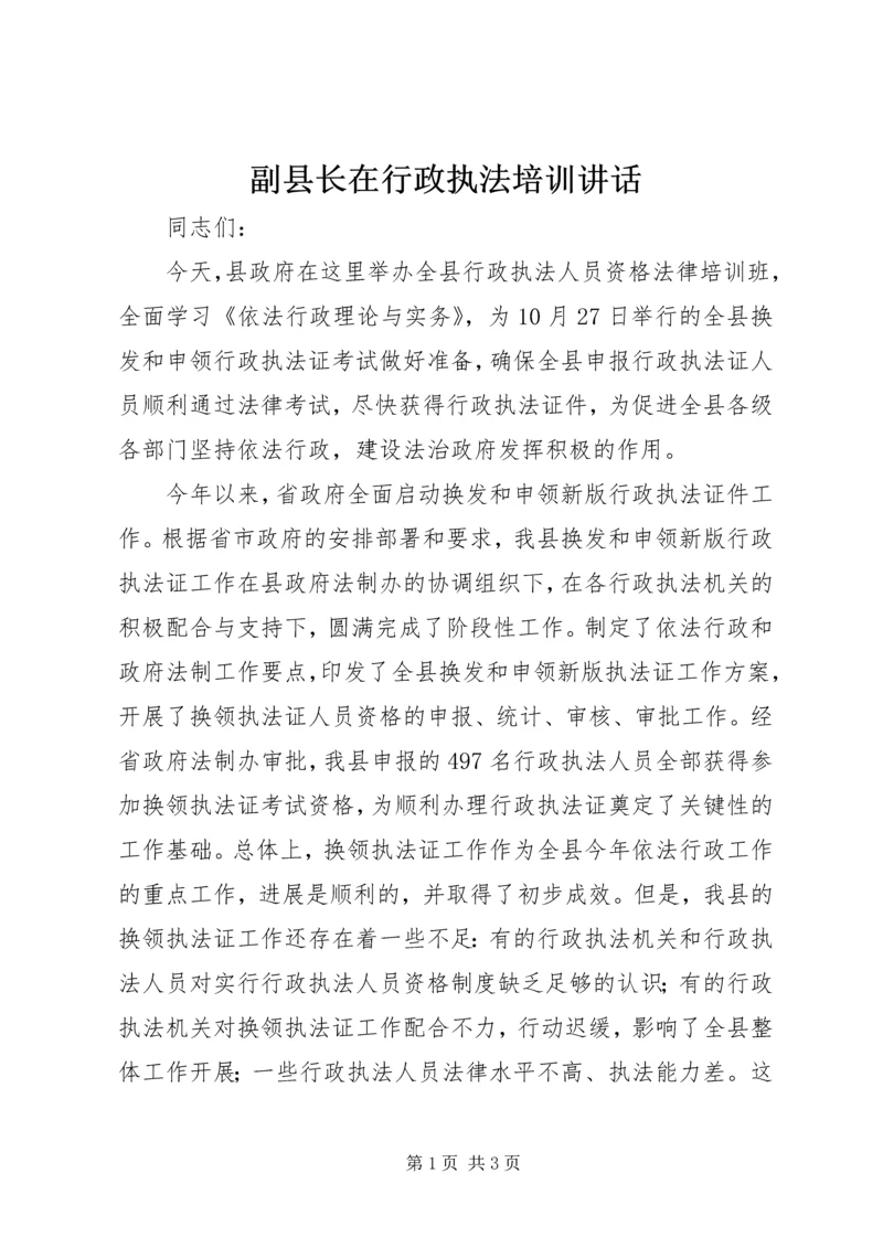 副县长在行政执法培训讲话.docx