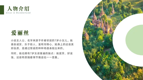 绿色实拍名著阅读分享会爱丽丝梦游仙境PPT读书分享