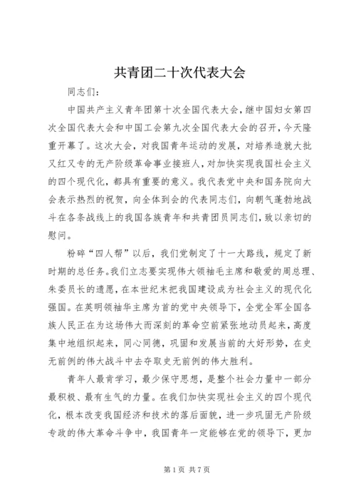 共青团二十次代表大会.docx