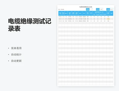 电缆绝缘测试记录表
