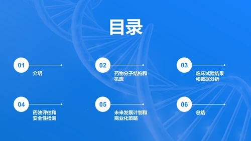 蓝色创意生物医疗研发报告发布会PPT模板