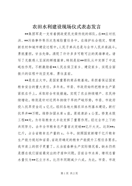 农田水利建设现场仪式表态发言.docx