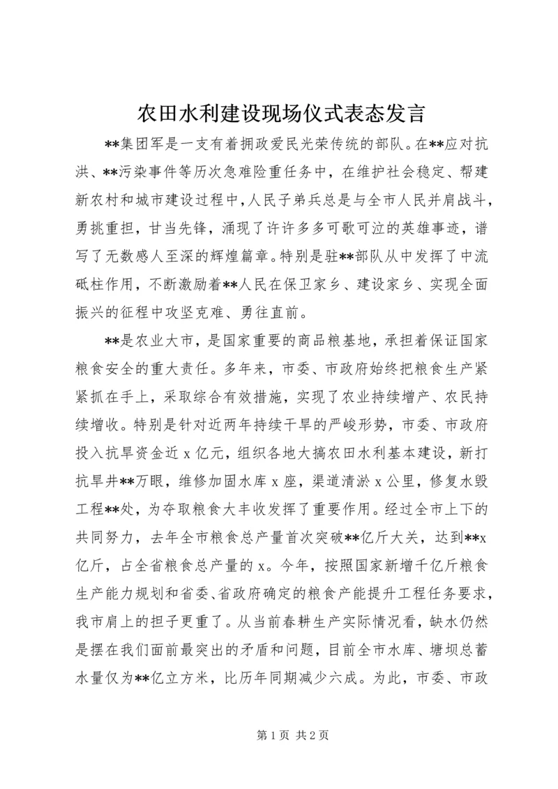 农田水利建设现场仪式表态发言.docx