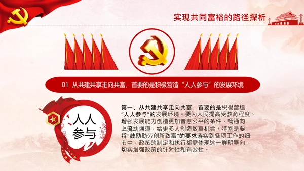 实现共同富裕思想政策意义原则党课PPT模板