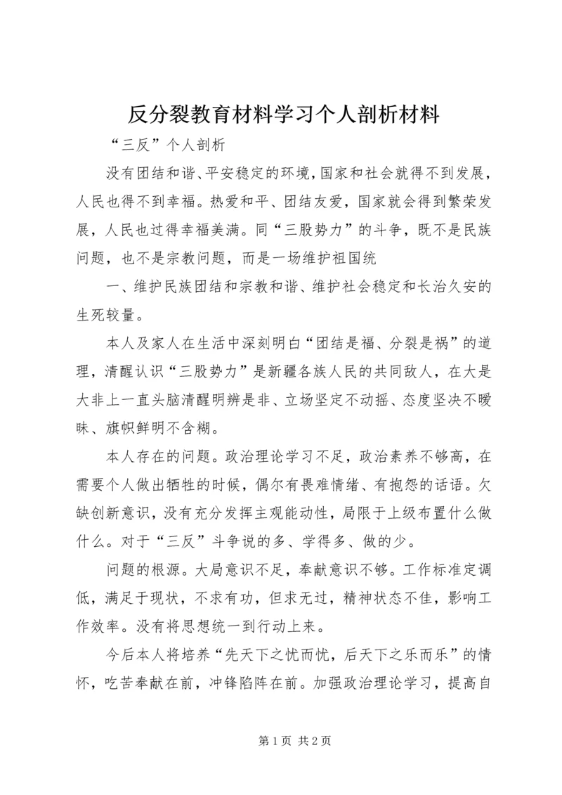 反分裂教育材料学习个人剖析材料 (3).docx