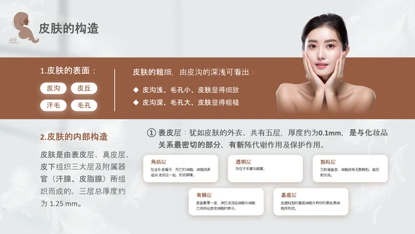 高级灰和棕色简约实拍风美容护肤美容知识培训PPT