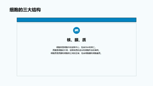 蓝色细胞结构和功能介绍PPT模板