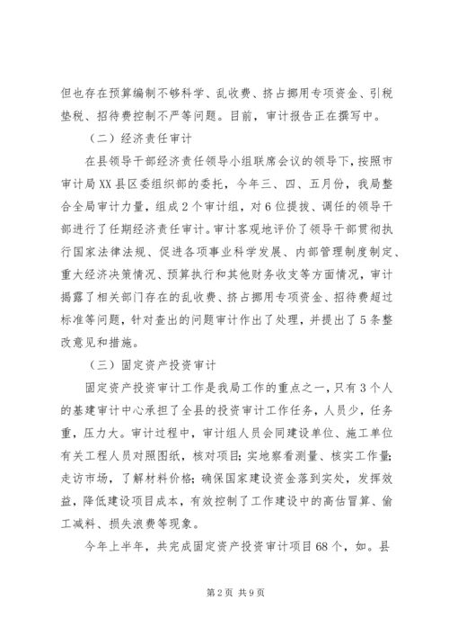 县审计局上半年情况汇报2篇.docx