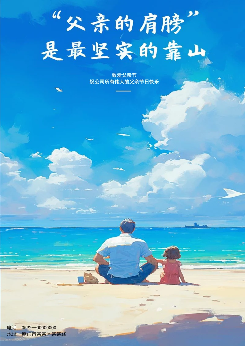 父亲节节日卡通海报