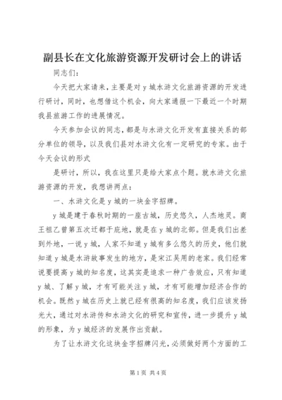 副县长在文化旅游资源开发研讨会上的讲话 (3).docx