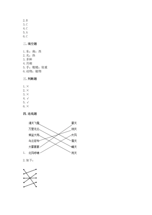 教科版二年级上册科学期末测试卷含完整答案【网校专用】.docx